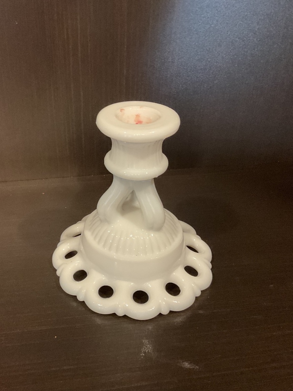 Milk glass candle stick
